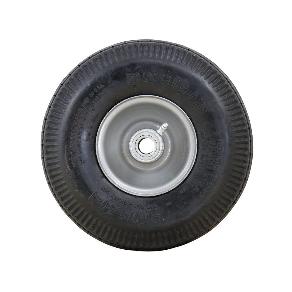 Marathon close-up of sawtooth tread providing improved traction on mixed surfaces