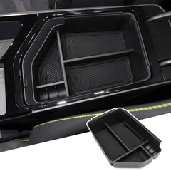 MARCHFA front view of console tray showing organized compartments and quick access