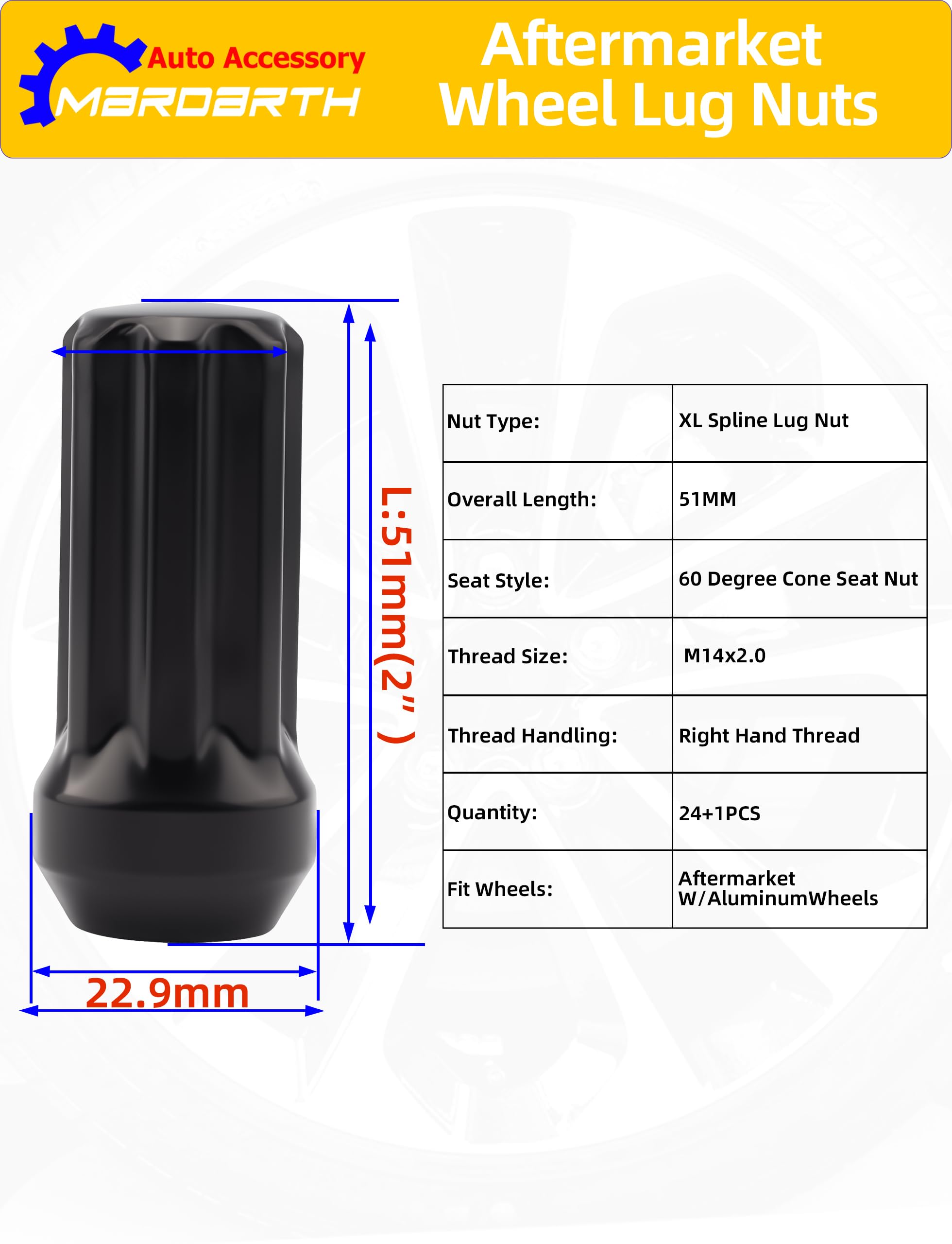Mardarth conical seat detail showing 60° taper for secure seating