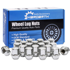 Mardarth chrome lug nuts front packaging showing complete 20-piece kit and durability