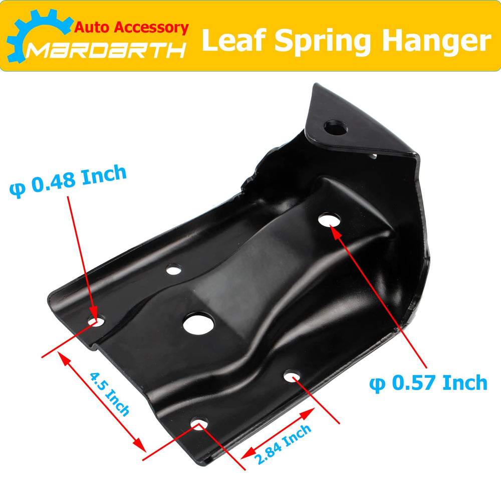 Mardarth side profile of leaf spring shackle showing durable construction benefit