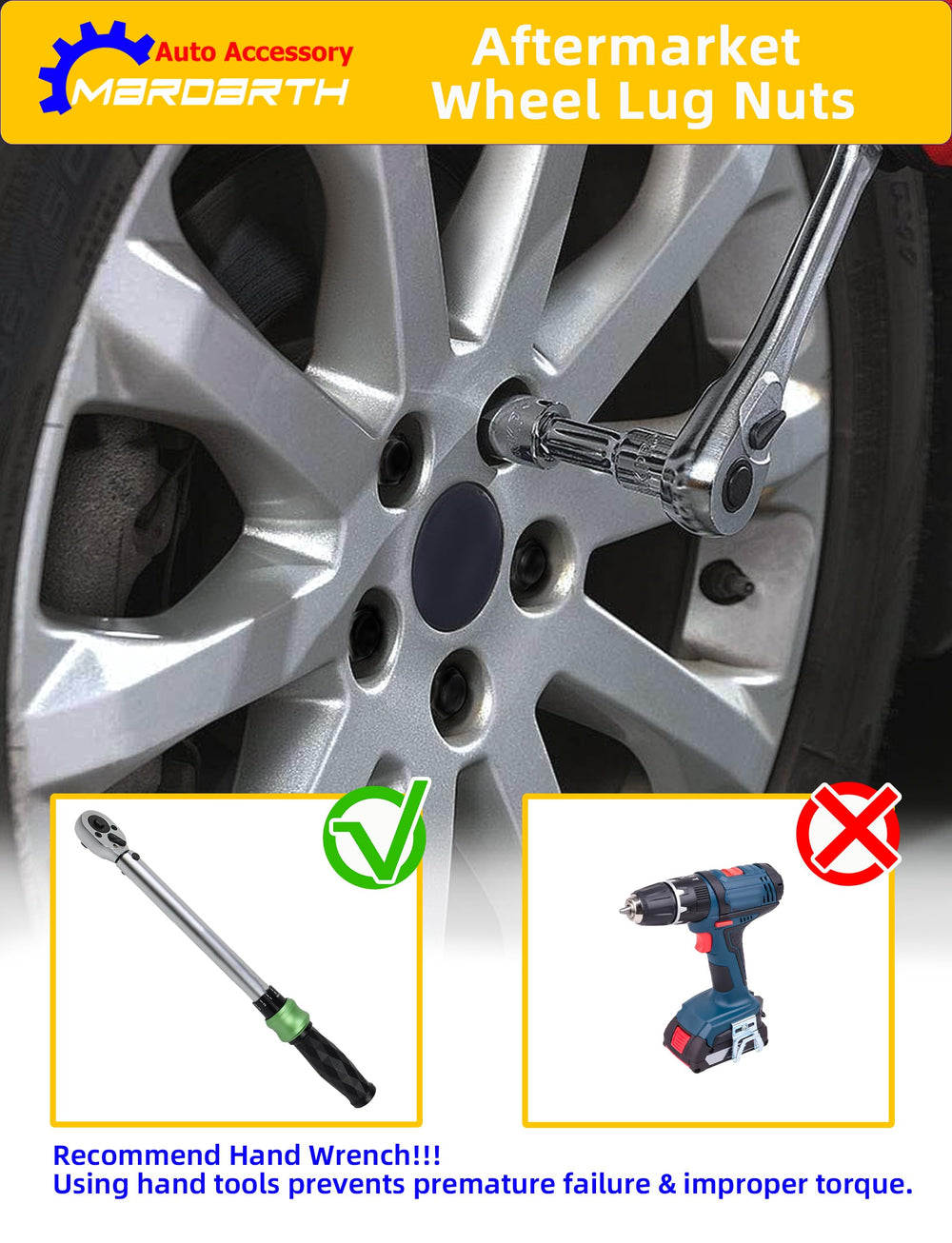 Mardarth lug nut next to ruler showing 2.0 inch length for fit