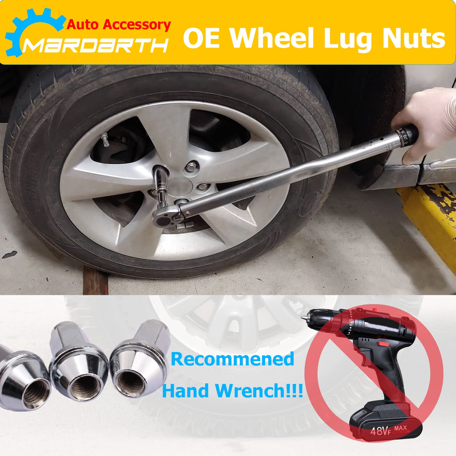 Mardarth lug nut next to ruler showing 2.126 inch length and 13/16 inch hex for accurate sizing benefit