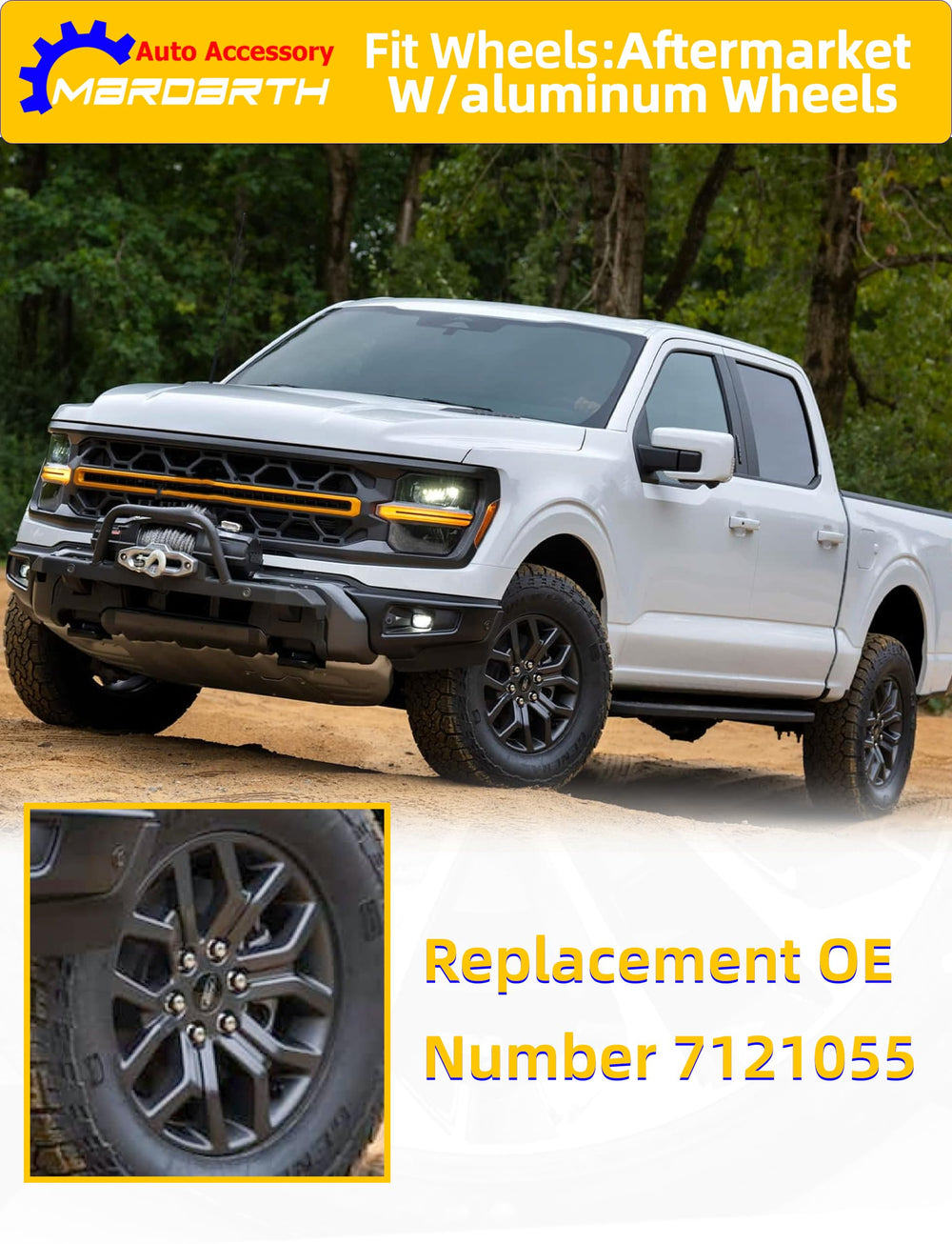 Mardarth lug nuts on truck in outdoor setting showing rugged use