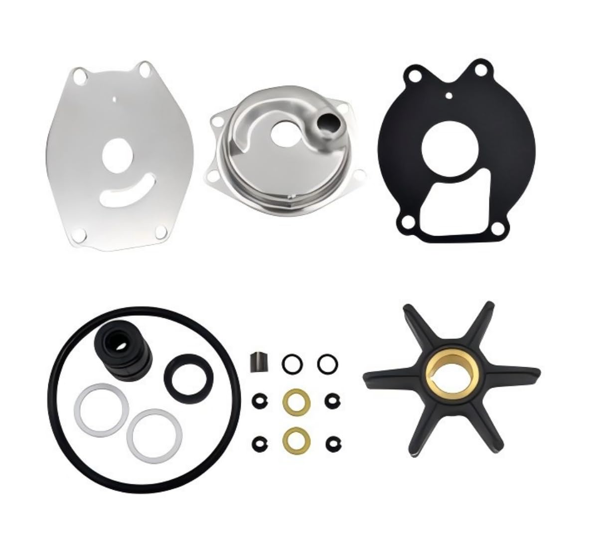 Marinepro front packaging showing kit contents and OEM replacement numbers for quick identification
