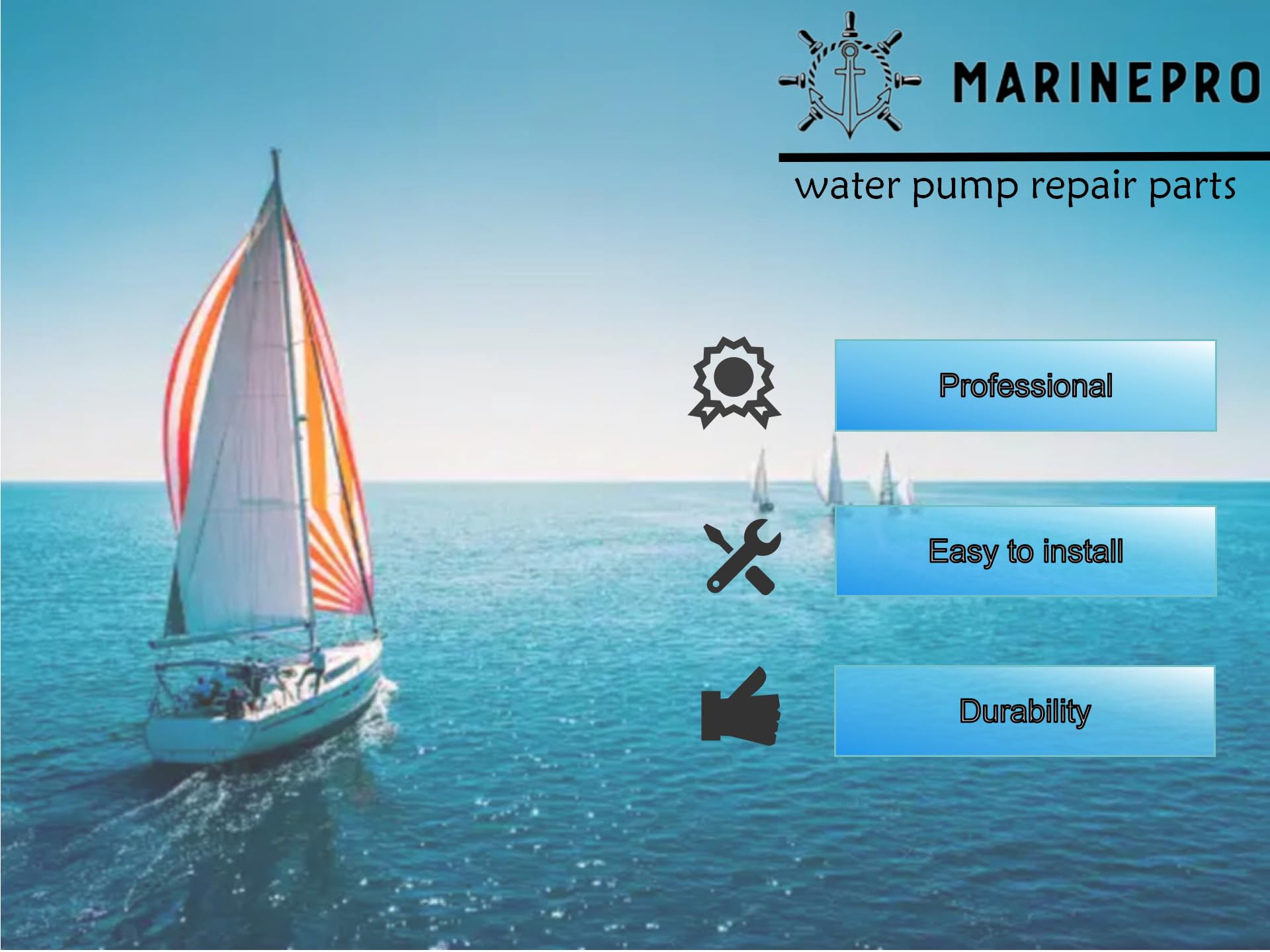 Marinepro kit next to a ruler for scale to show part sizes and confirm fitment visually