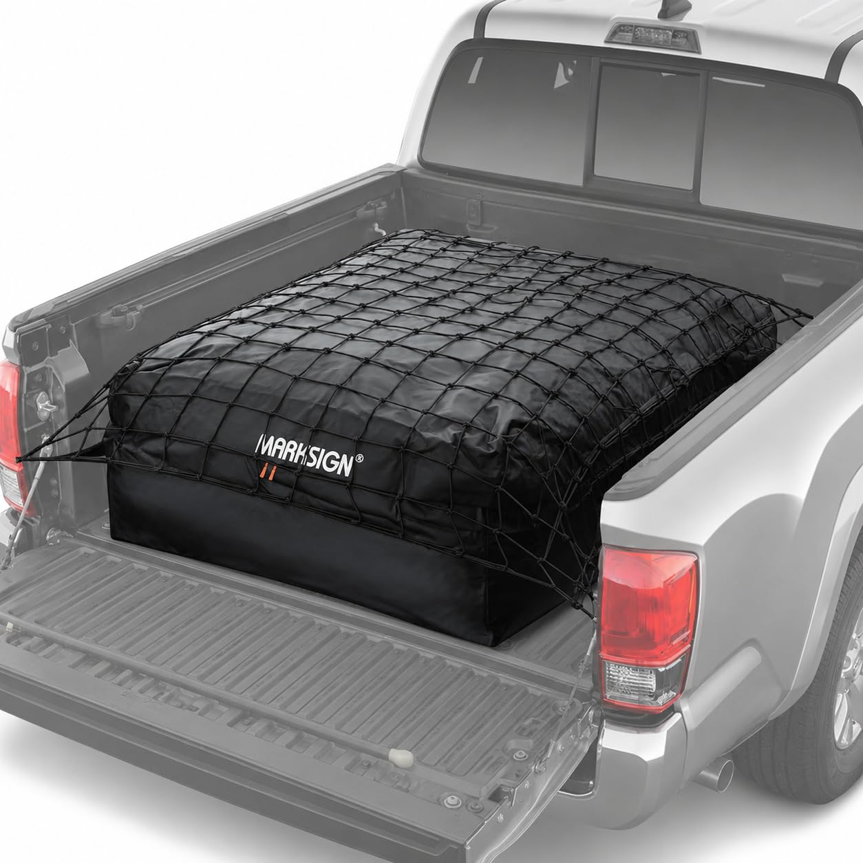 MARKSIGN front view of cargo bag showing waterproof protection and roomy storage