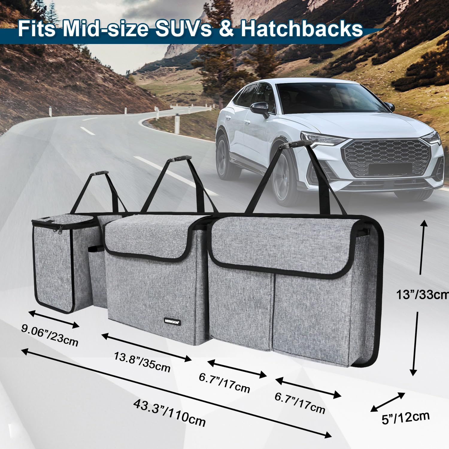 MARKSIGN insulated cooler compartment with zippered lid keeping drinks cold