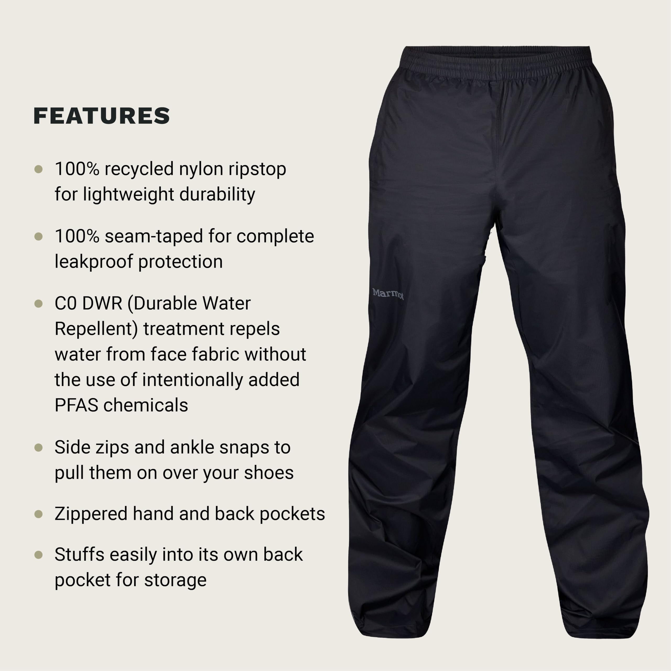 MARMOT pant worn on trail showing waterproof protection while hiking