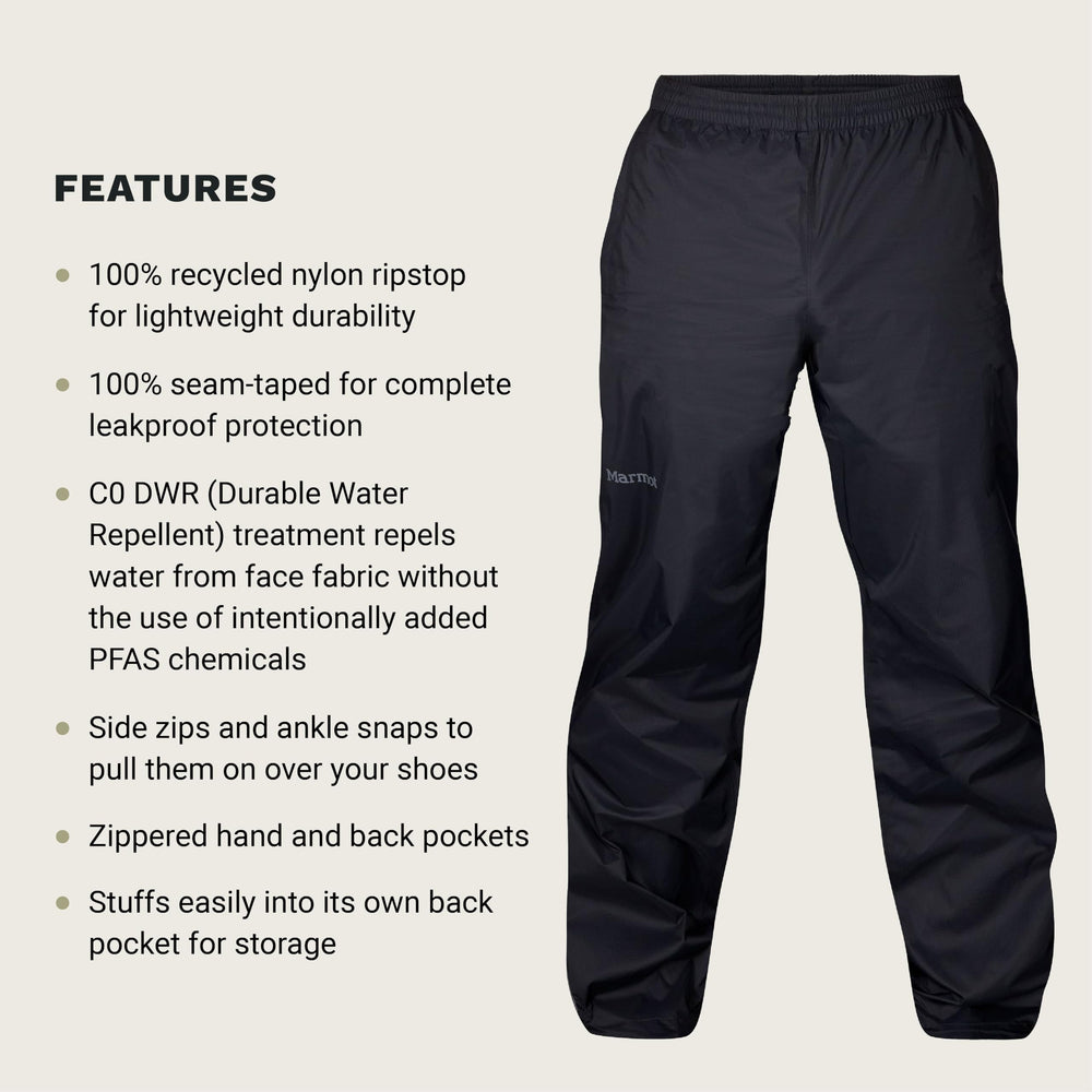 MARMOT pant worn on trail showing waterproof protection while hiking