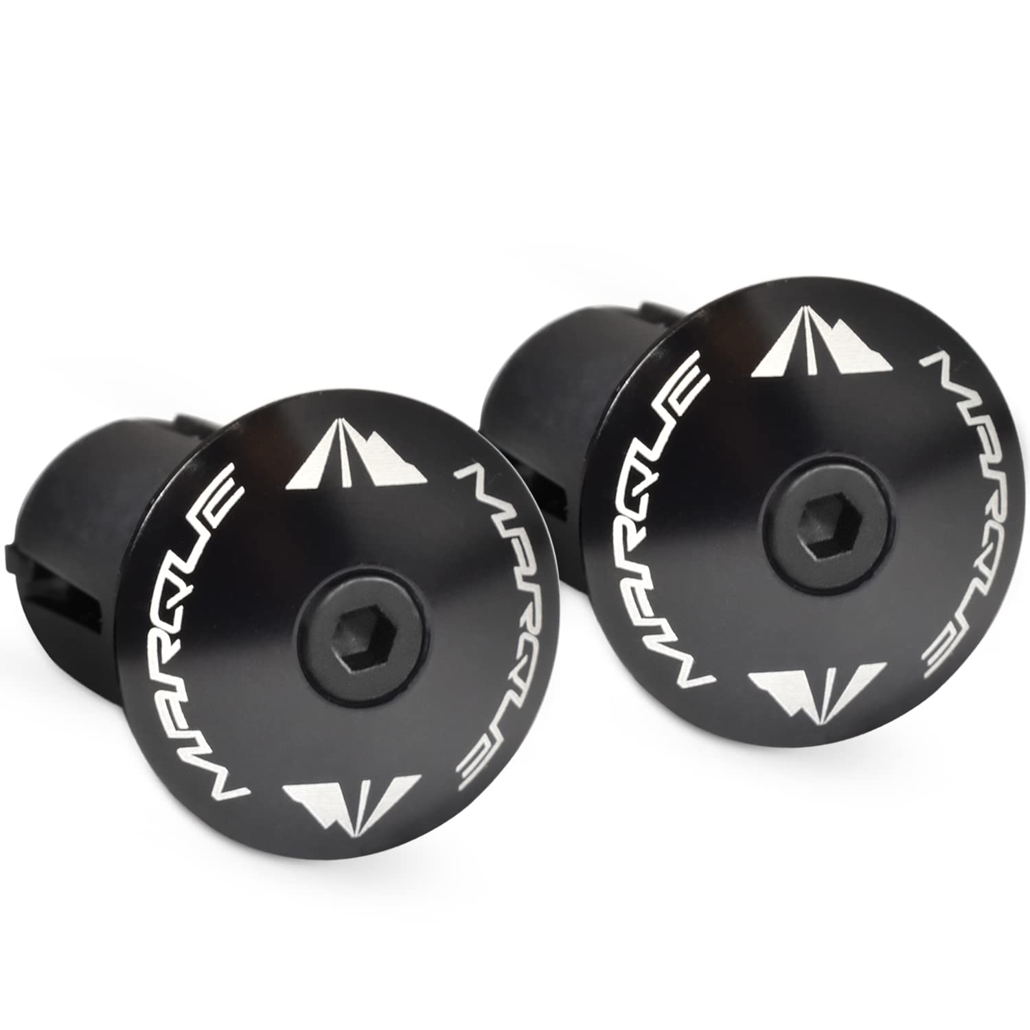 MARQUE front view of black alloy plugs showing neat finish and durable look