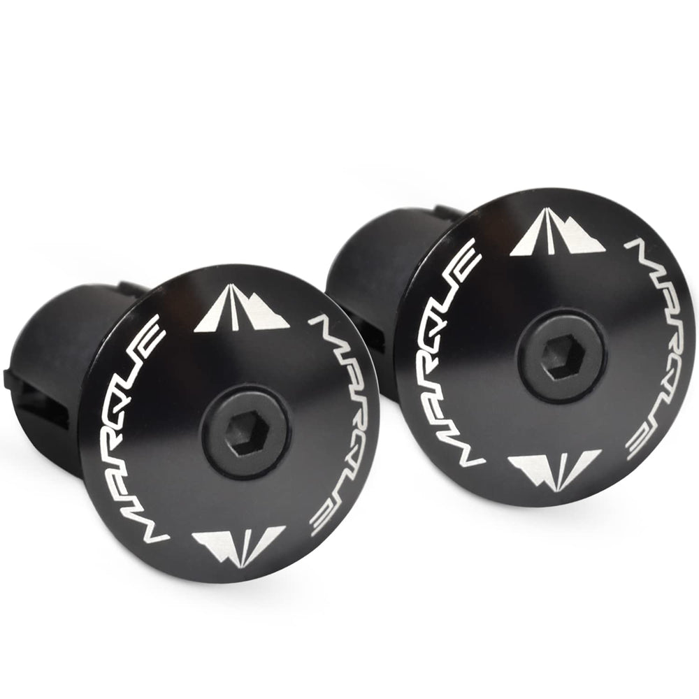 MARQUE front view of black alloy plugs showing neat finish and durable look