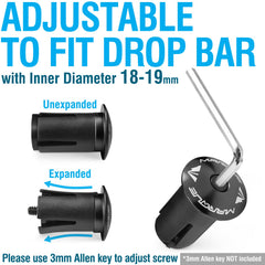 MARQUE installed on drop bar demonstrating secure hold and clean appearance