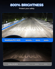 Marsauto close-up of 32PCS M2S lighting chips highlighting brighter output and precision