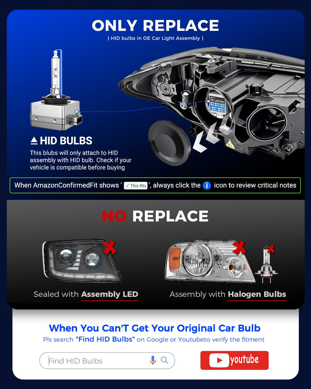 Marsauto D3S bulb beside ruler illustrating exact 1:1 OEM fit