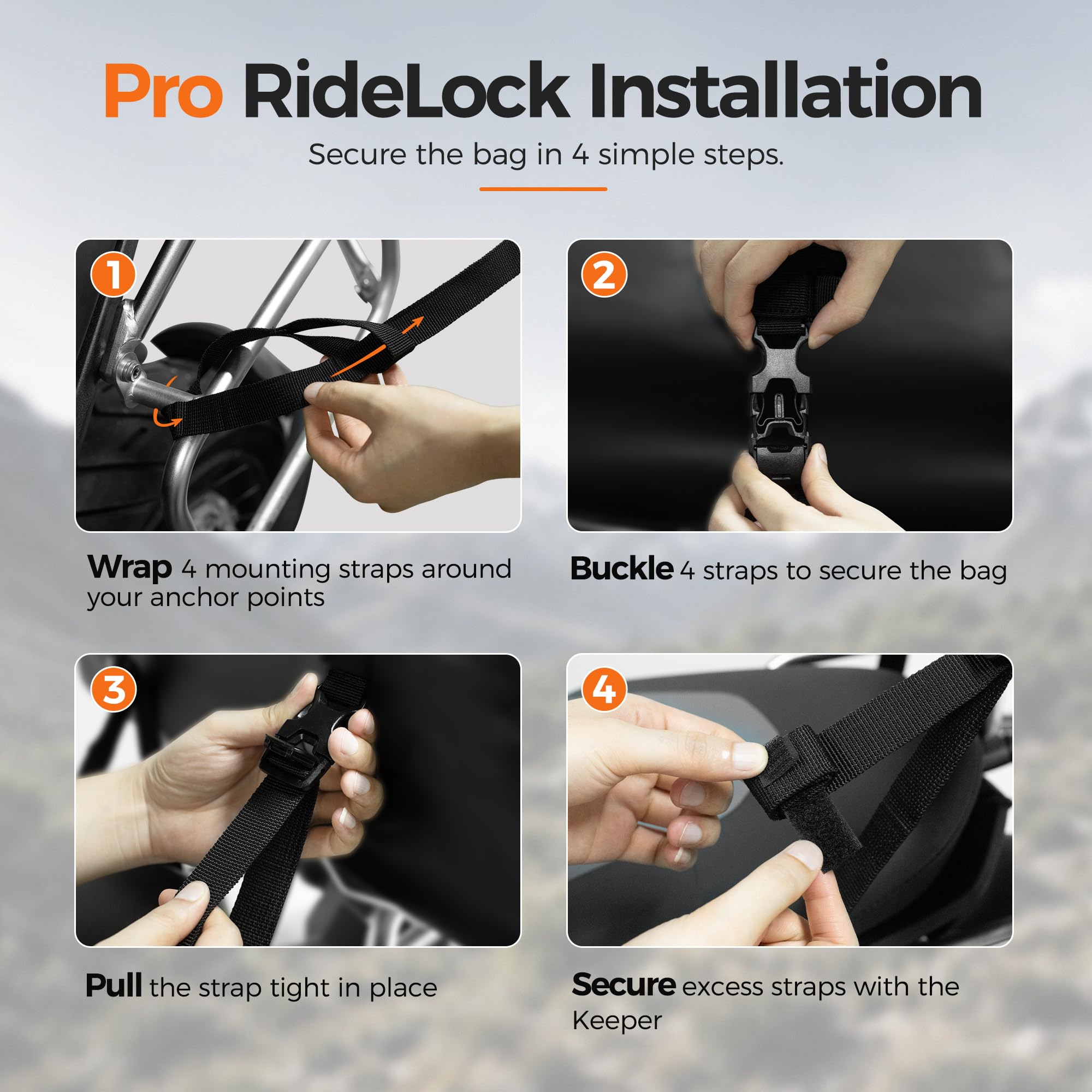 Marscamd carrying straps and shoulder strap for easy off-bike transport