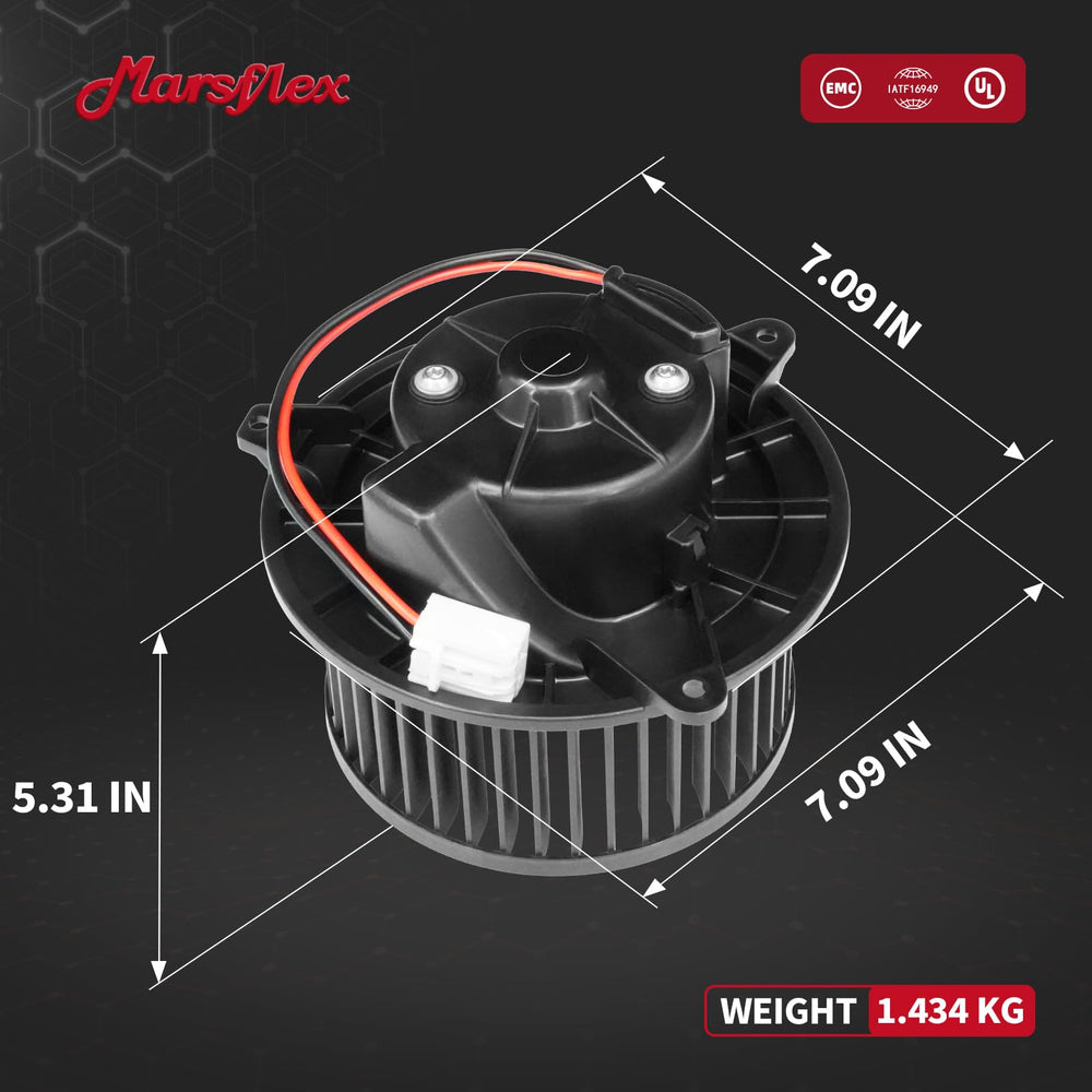 Marsflex blower motor installed in Dodge Dart HVAC housing restoring cabin airflow