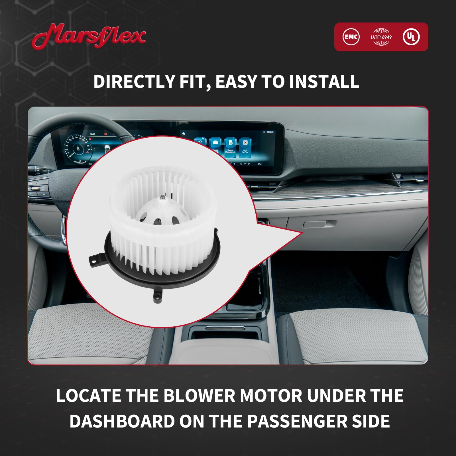 Marsflex blower motor installed in vehicle restoring strong cabin airflow