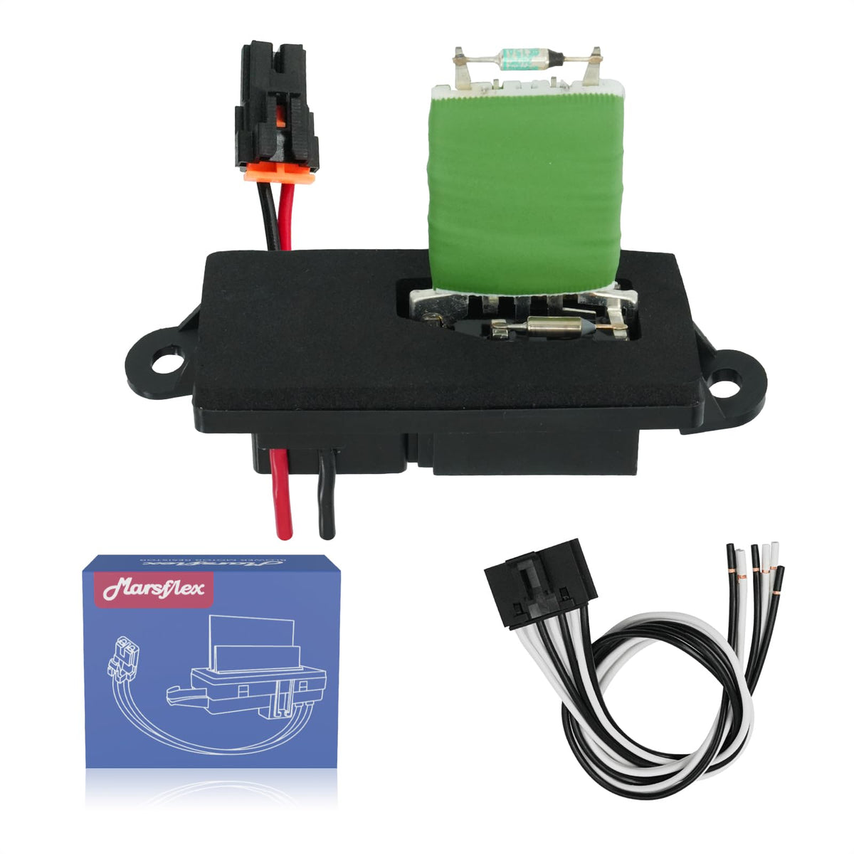 Marsflex blower resistor front view showing compact design and reliable fit