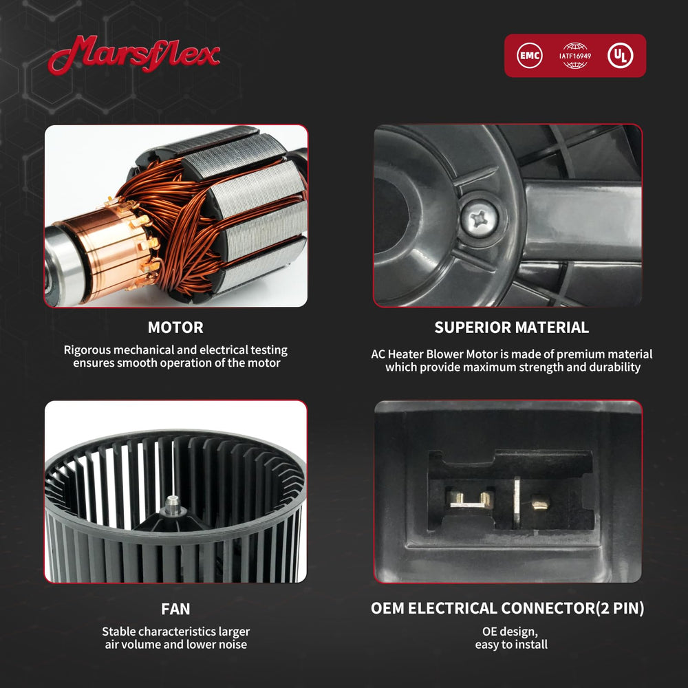 Marsflex fan blade closeup highlighting upgraded design for increased airflow
