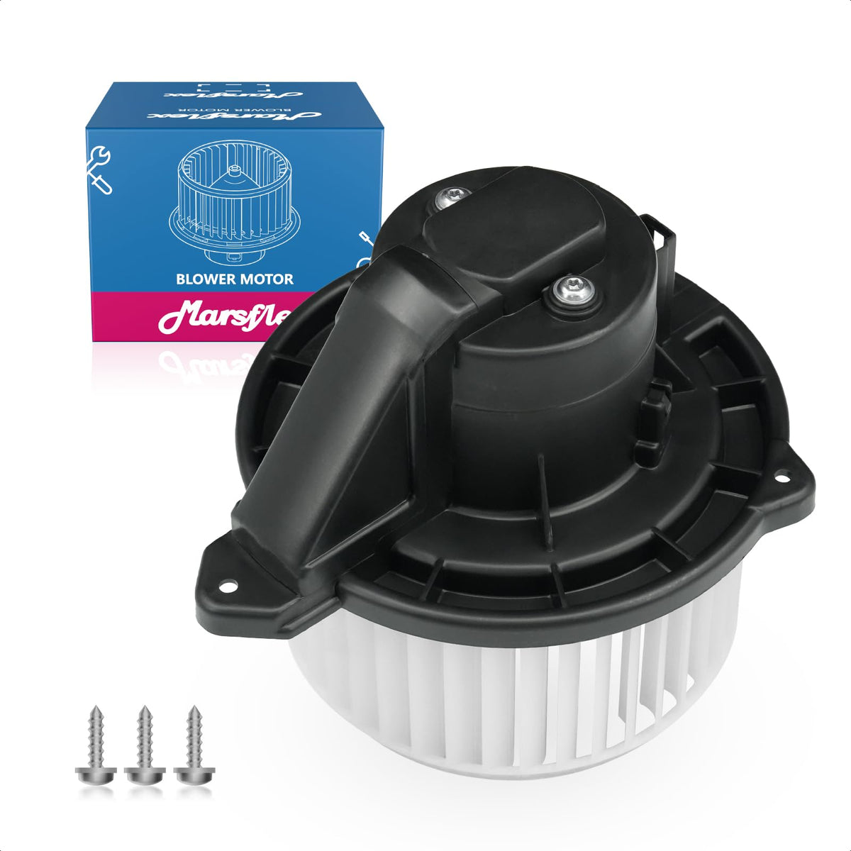 Marsflex front view of blower motor showing fit and mounting ease