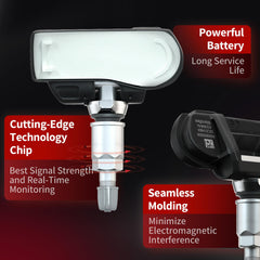 Marsflex valve-mounted sensor installed on wheel emphasizing secure fit