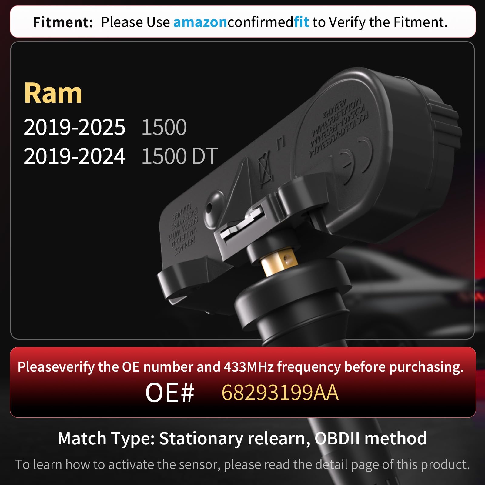 Marsflex sensor label showing OE 68293199AA and clear identification benefit