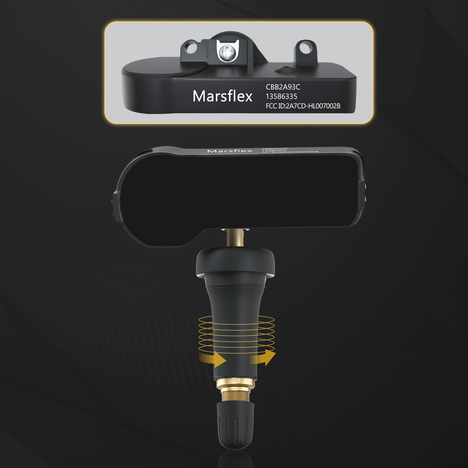 Marsflex sensor scale comparison displaying size versus common valve stem benefit