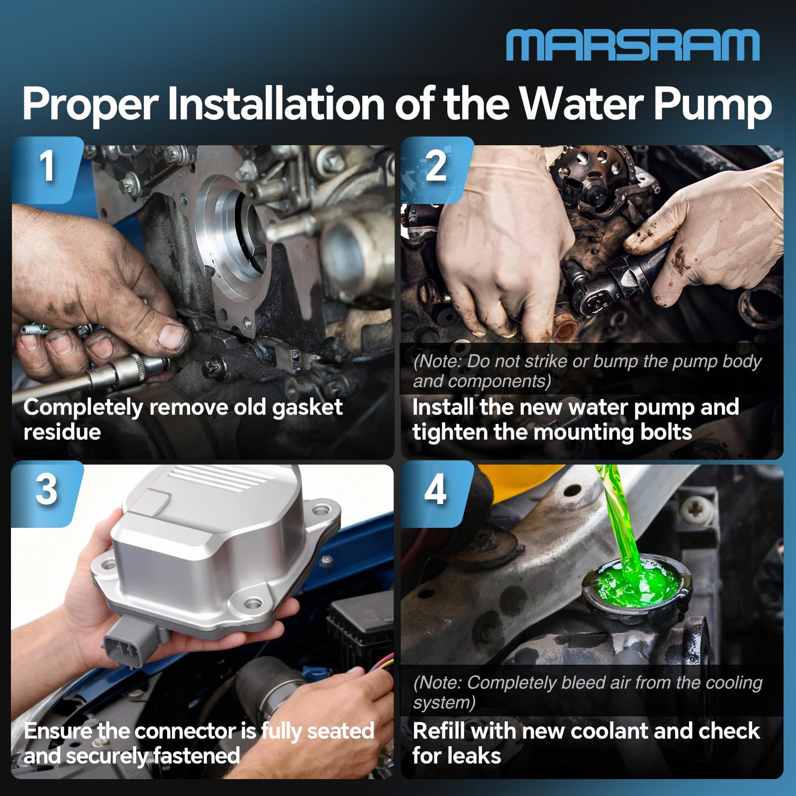 Marsram installed under hood in Toyota showing direct-fit replacement benefit