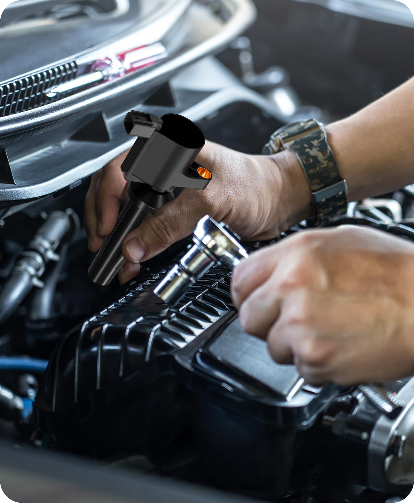 Mechanic replacing Marsram coils on vehicle showcasing easy DIY installation