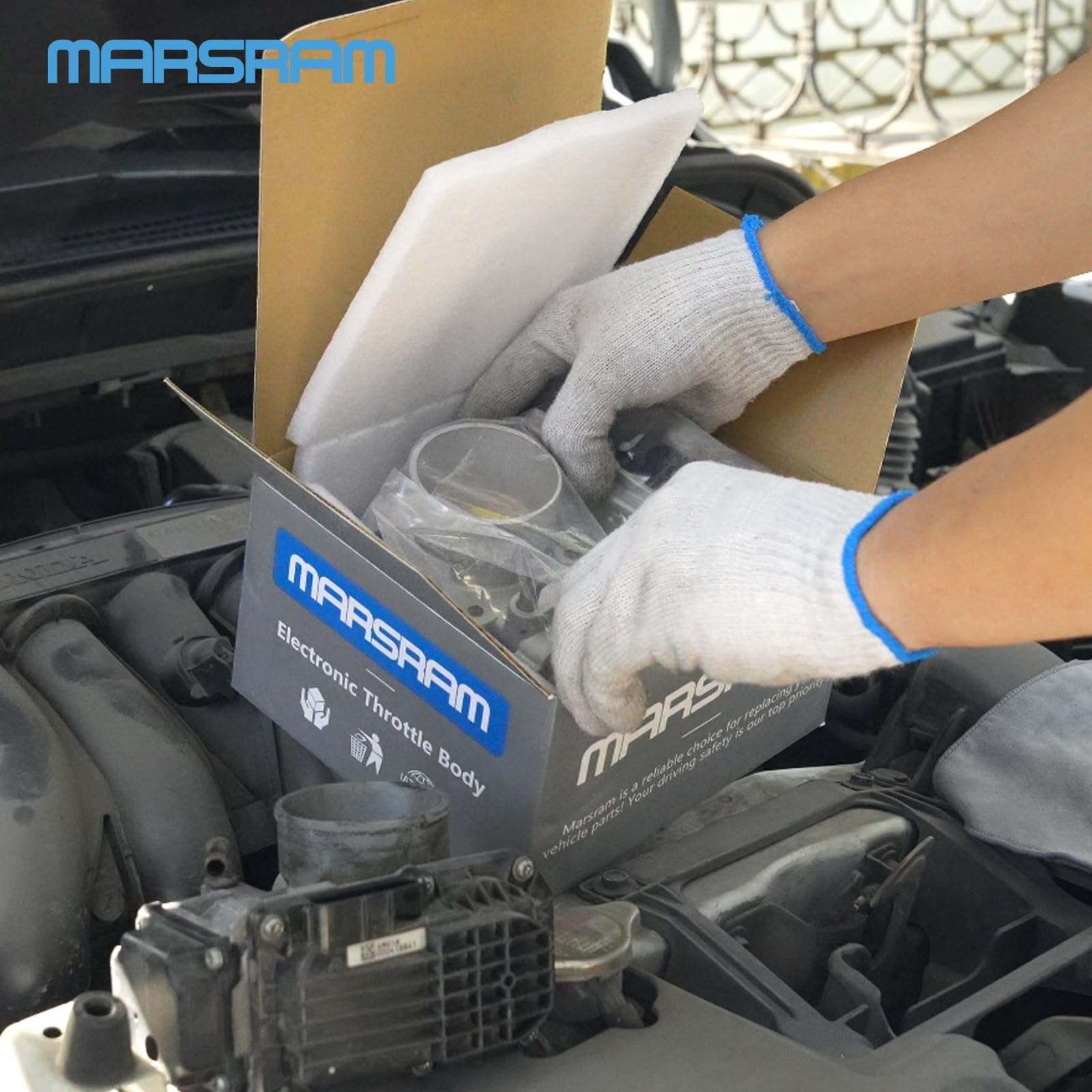 Marsram throttle body next to ruler for scale showing compact size and easy handling