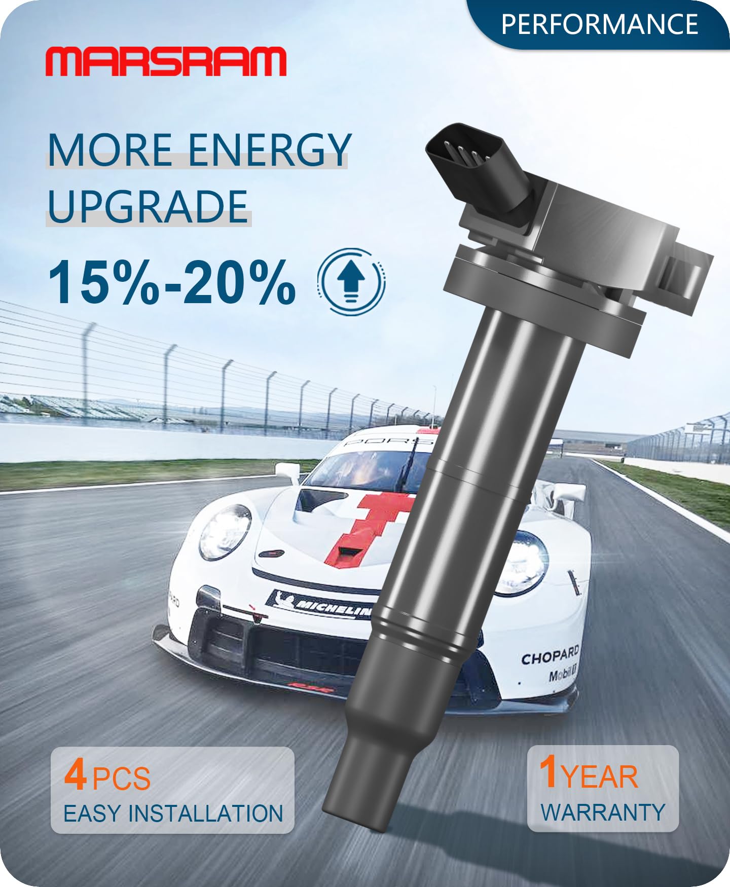 Marsram UF333 retail packaging with four coils, complete set for multi-cylinder replacement