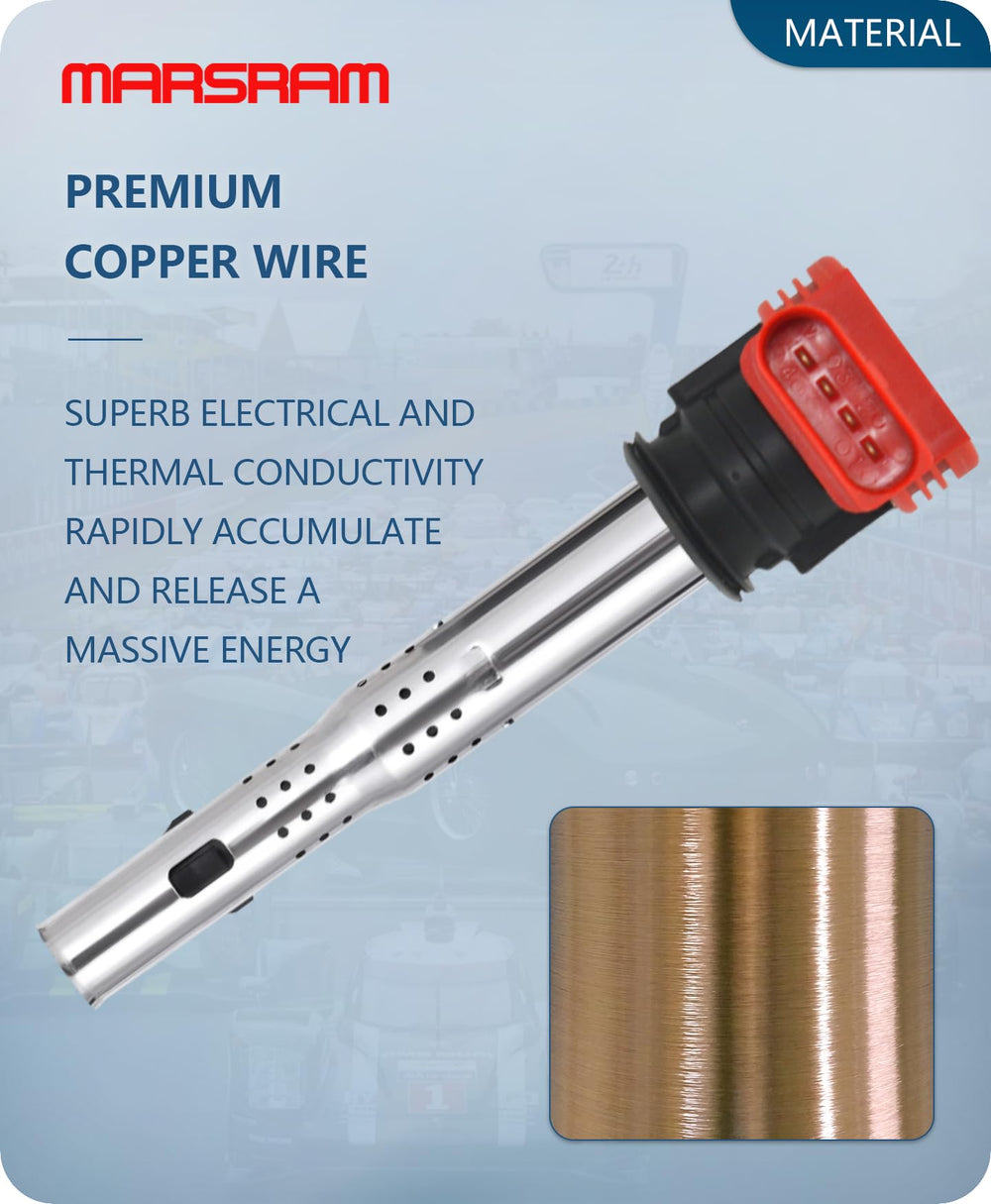 Marsram UF529 spark plug end close-up demonstrating consistent spark delivery