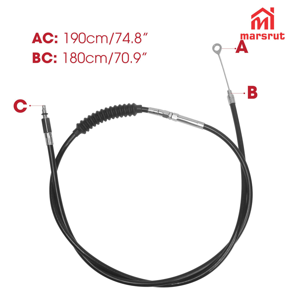 Marsrut full-length 74.75" clutch cable displayed to confirm correct size and fit