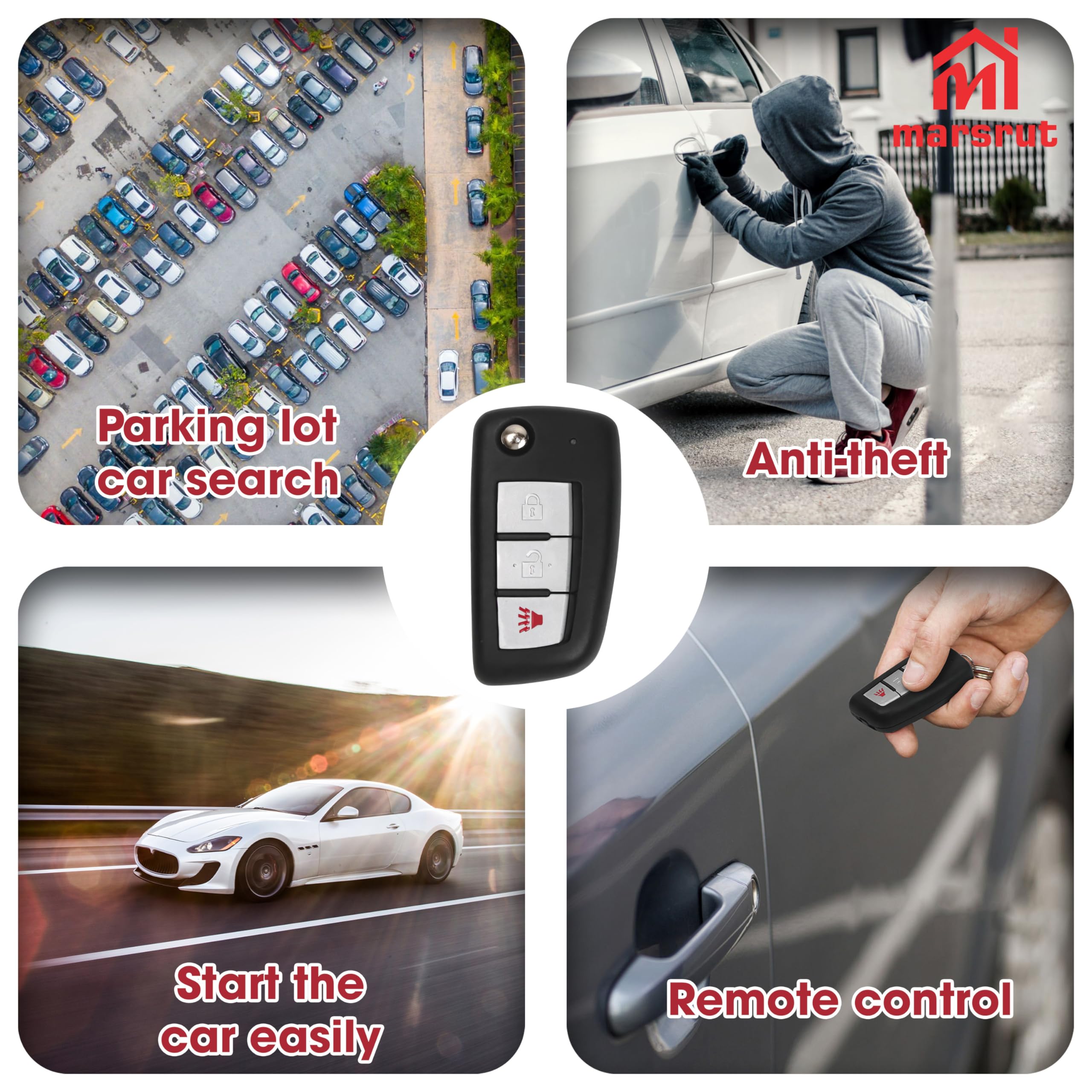 Marsrut uncut metal key blade included for professional cutting to match ignition