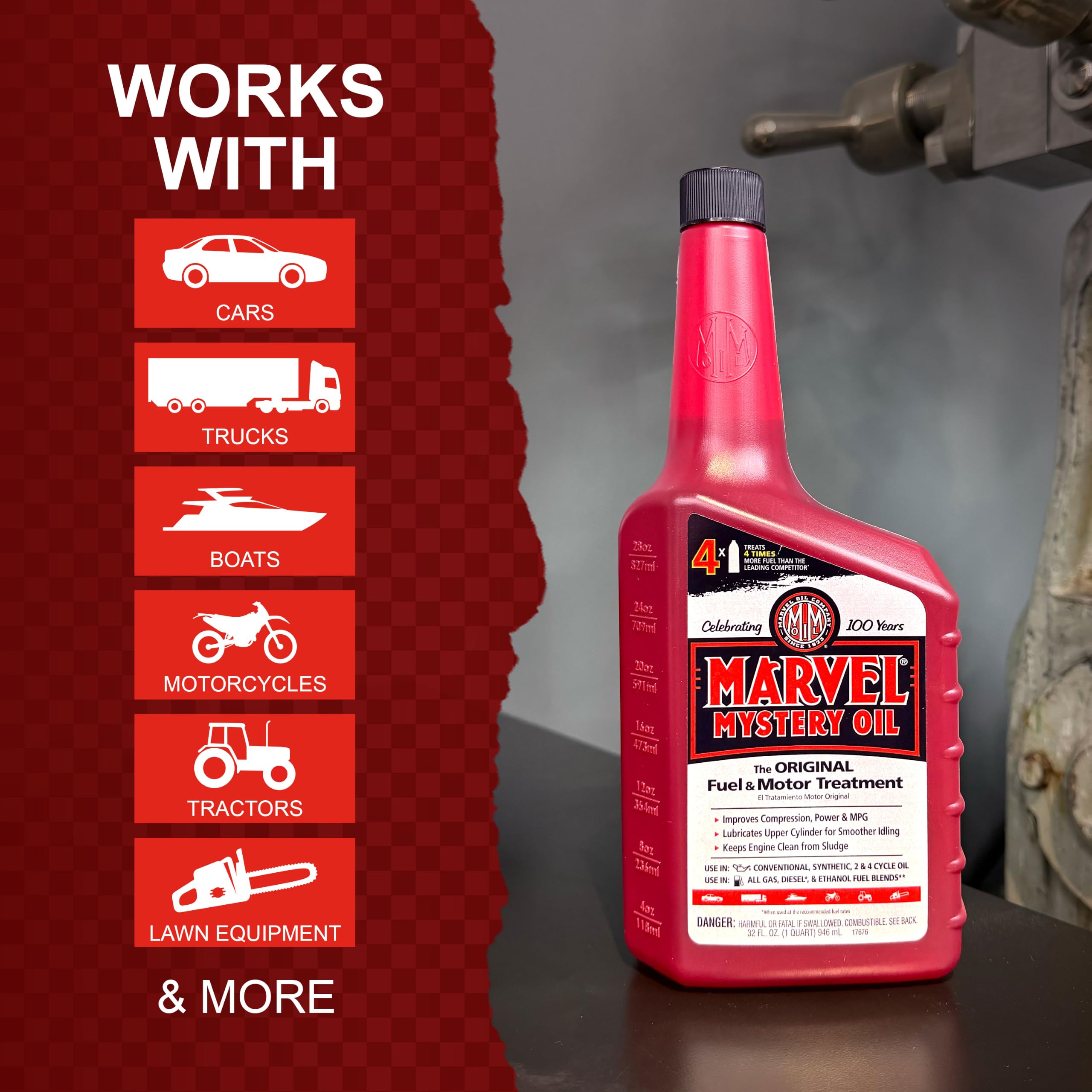 Mixing Marvel Mystery Oil into engine oil to add lubrication and reduce noise