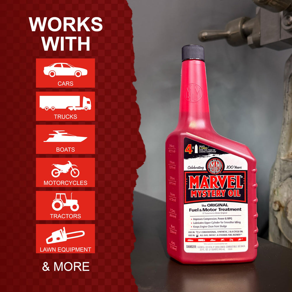 Mixing Marvel Mystery Oil into engine oil to add lubrication and reduce noise