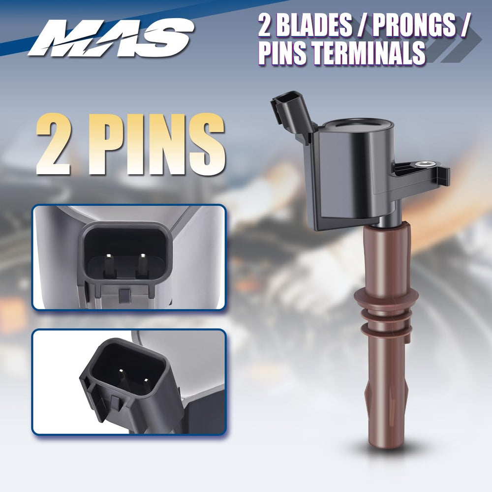 MAS coils installed on a Ford engine demonstrating direct-fit ease and restored performance