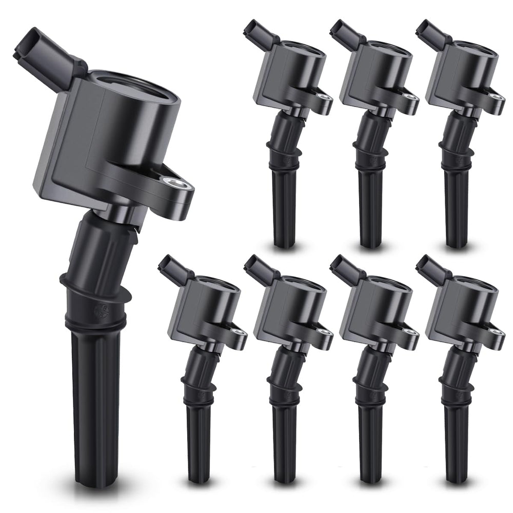 MAS curved-boot coil set front packaging showing all eight coils and fitment benefit