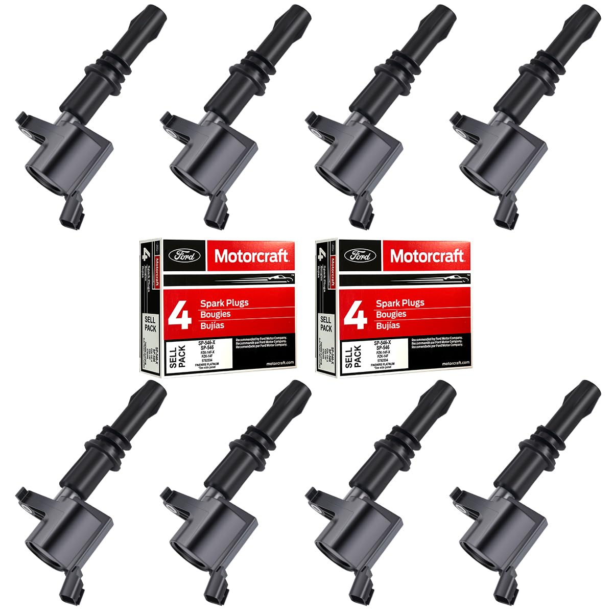 MAS front packaging kit showing all included coils and plugs, highlights complete replacement