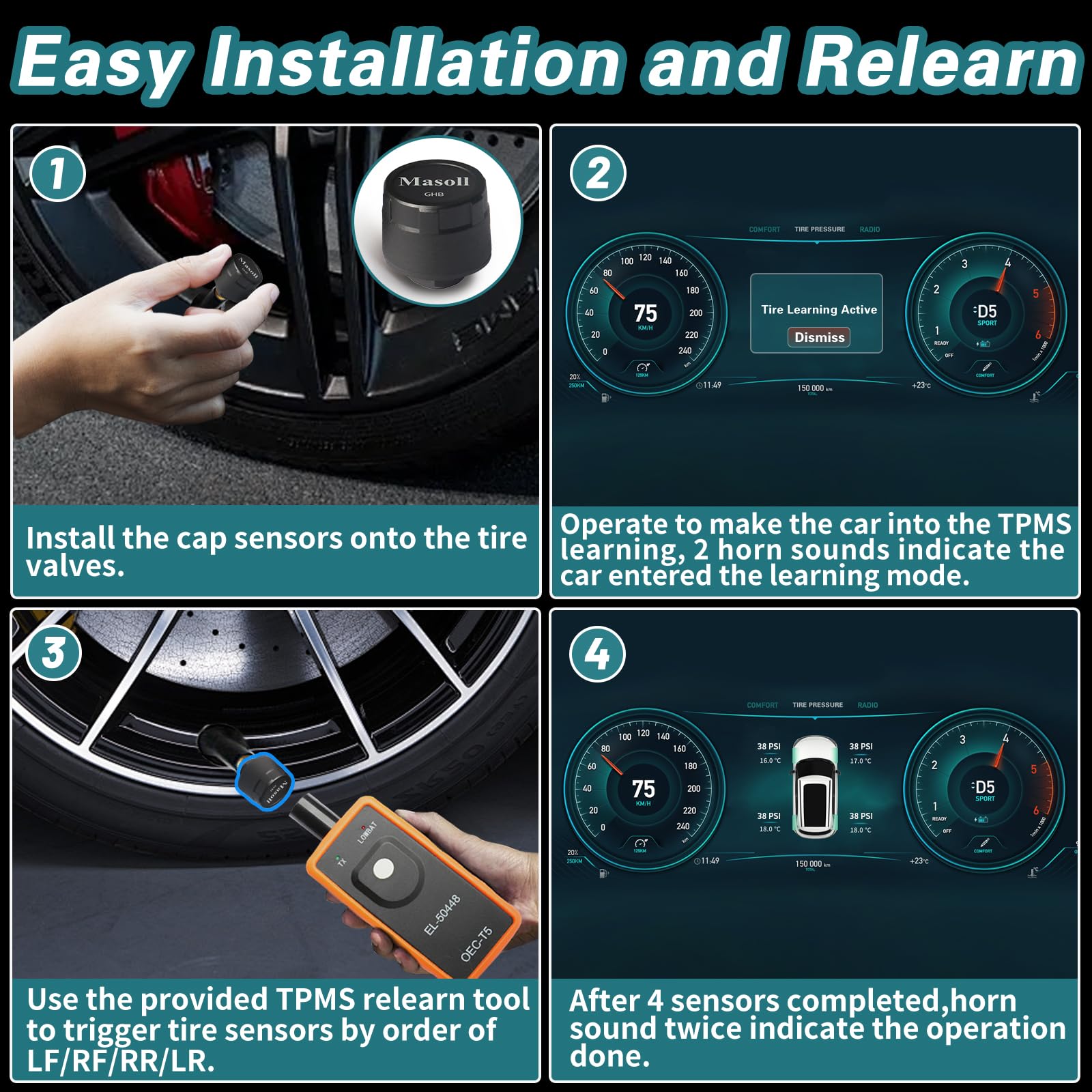 Masoll sensor mounted on valve stem, restores accurate pressure readings