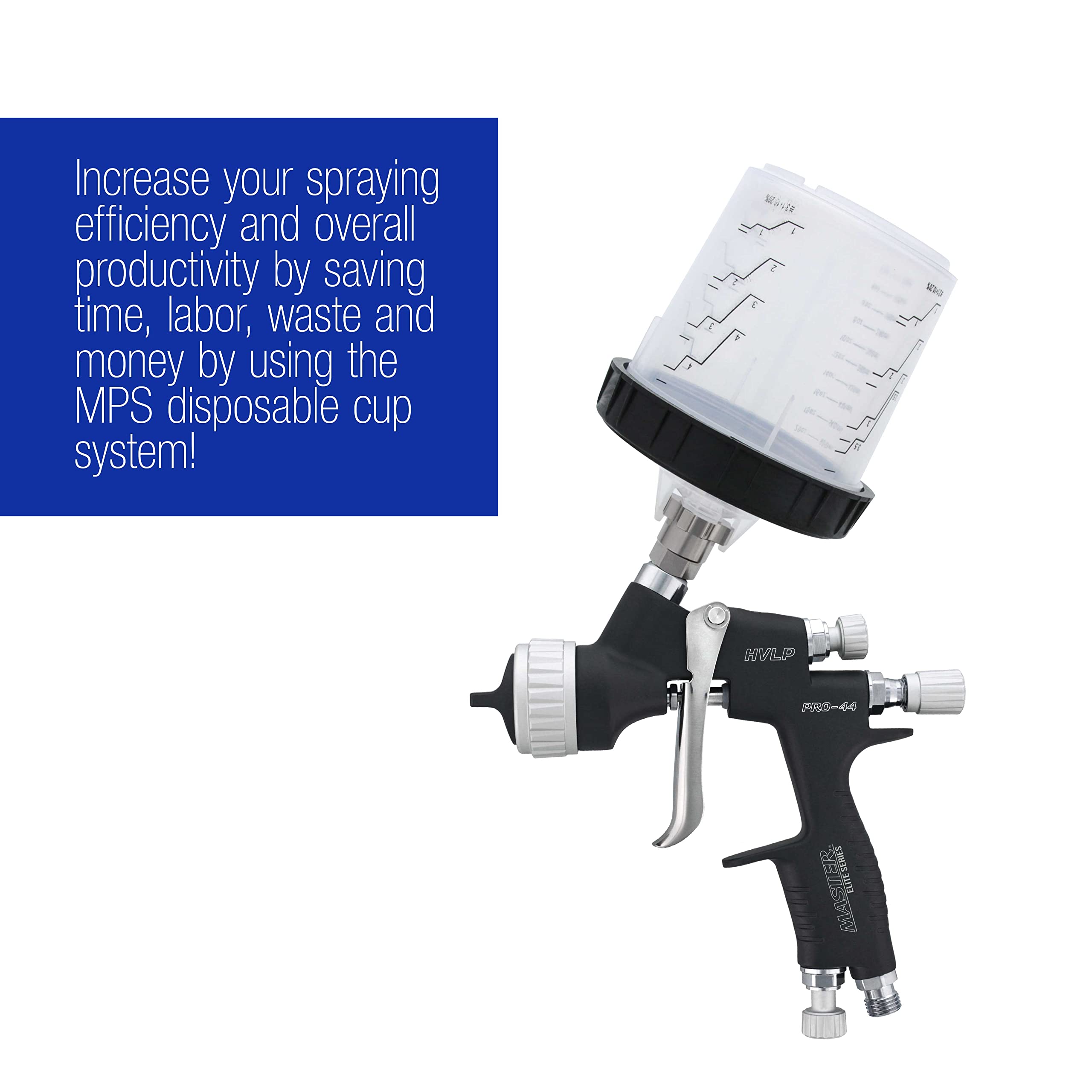 Master Airbrush disposable cup system mounted on spray gun speeding color changes
