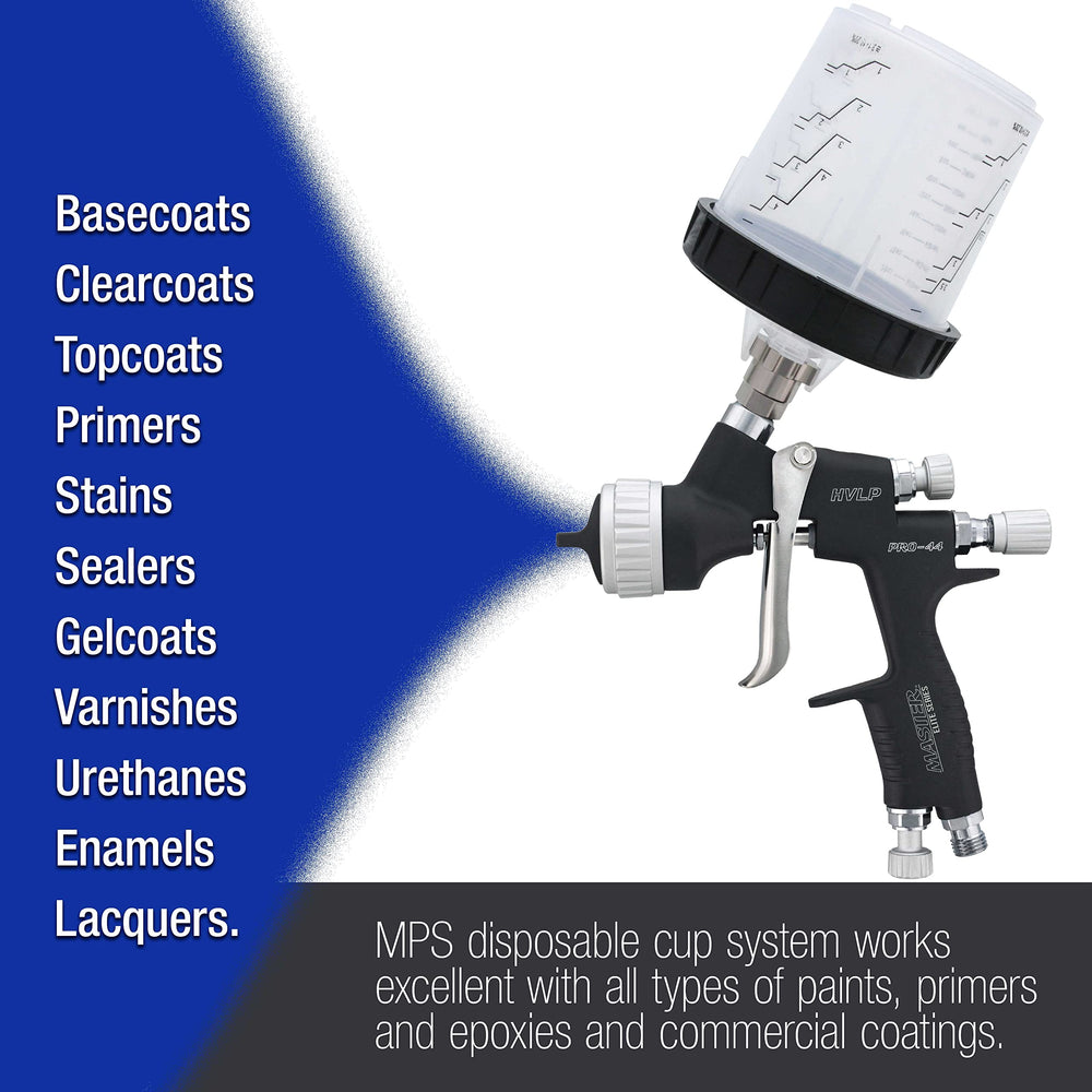 Master Airbrush liners displayed beside measuring cup illustrating 20 oz capacity