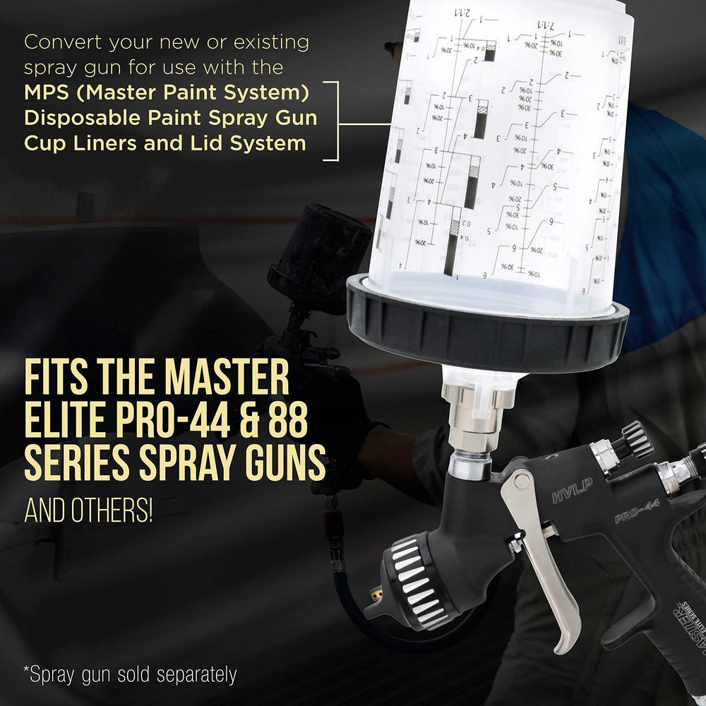 Master Airbrush adapter installed on PRO series spray gun showing faster changeovers benefit