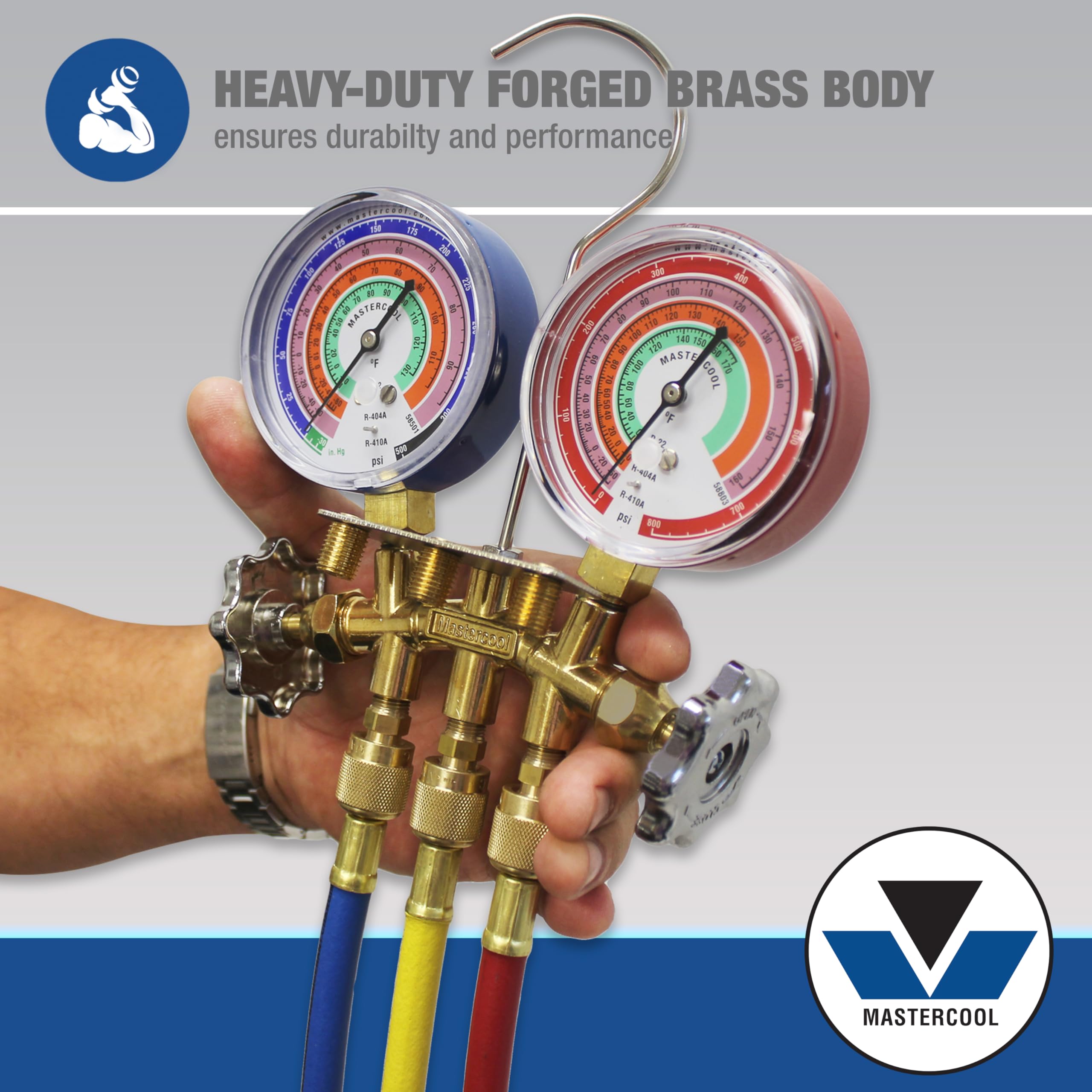 Mastercool 59161 premium 60-inch hoses detail showing kink resistance and flexibility