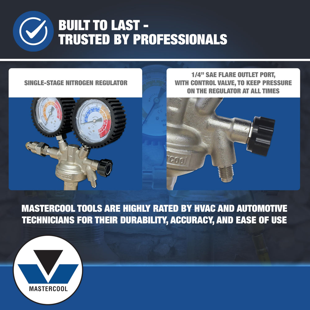 Mastercool leak testing adapter detail demonstrating durable fittings for accurate diagnostics