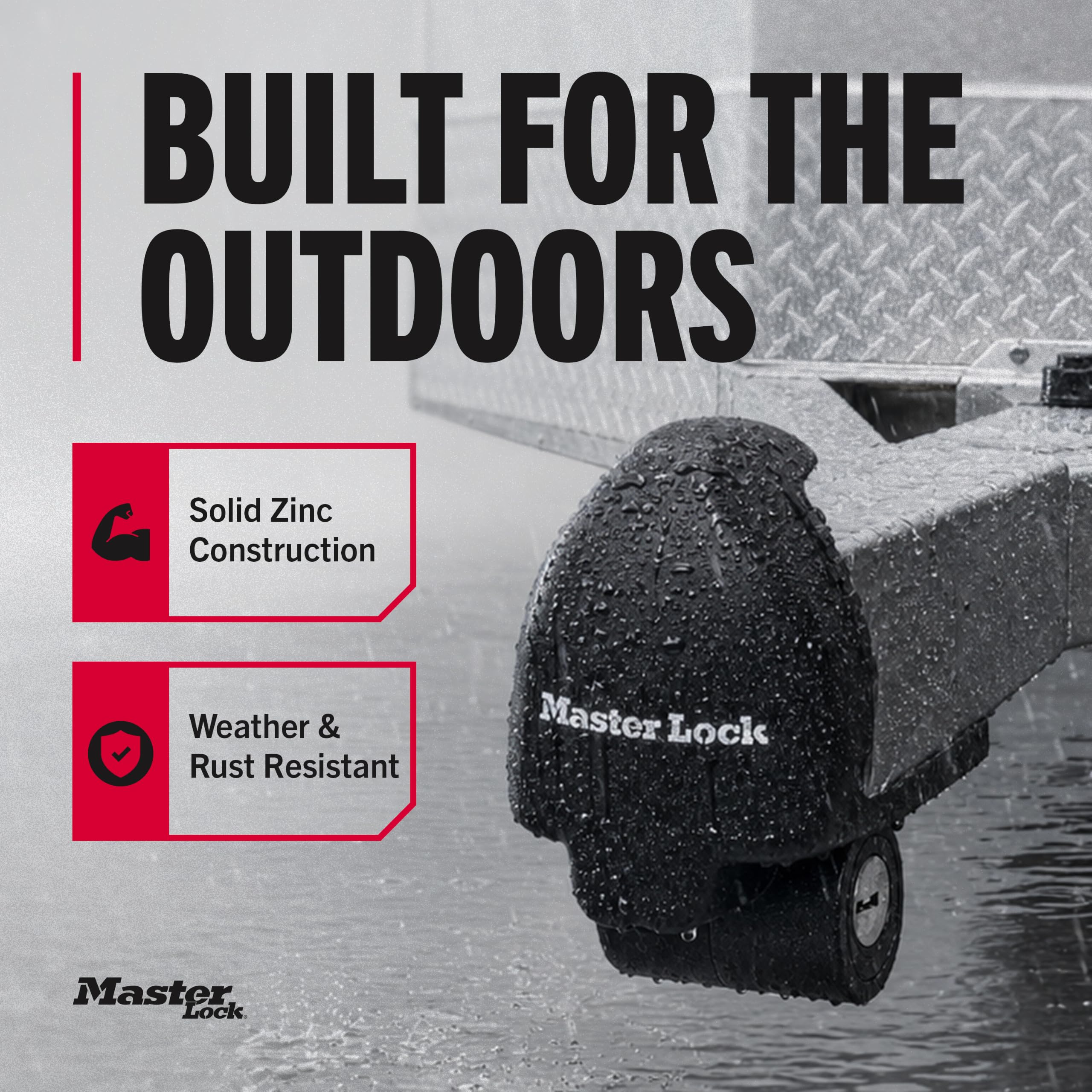 Master Lock installed on coupler showing compatibility and protection
