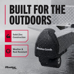 Master Lock installed on coupler showing compatibility and protection