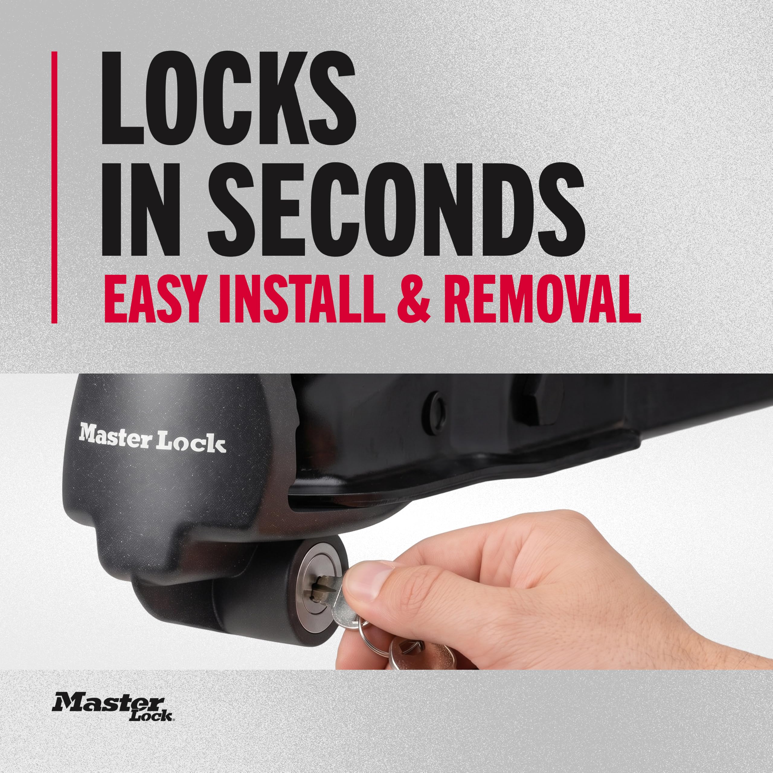 Master Lock on boat trailer at dock showing reliable outdoor security