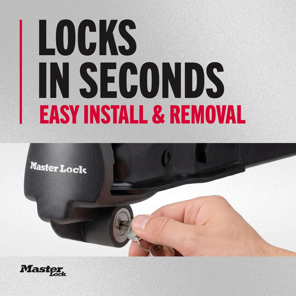 Master Lock on boat trailer at dock showing reliable outdoor security